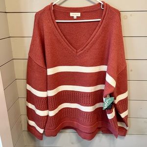 Boutique Striped Knit Sweater